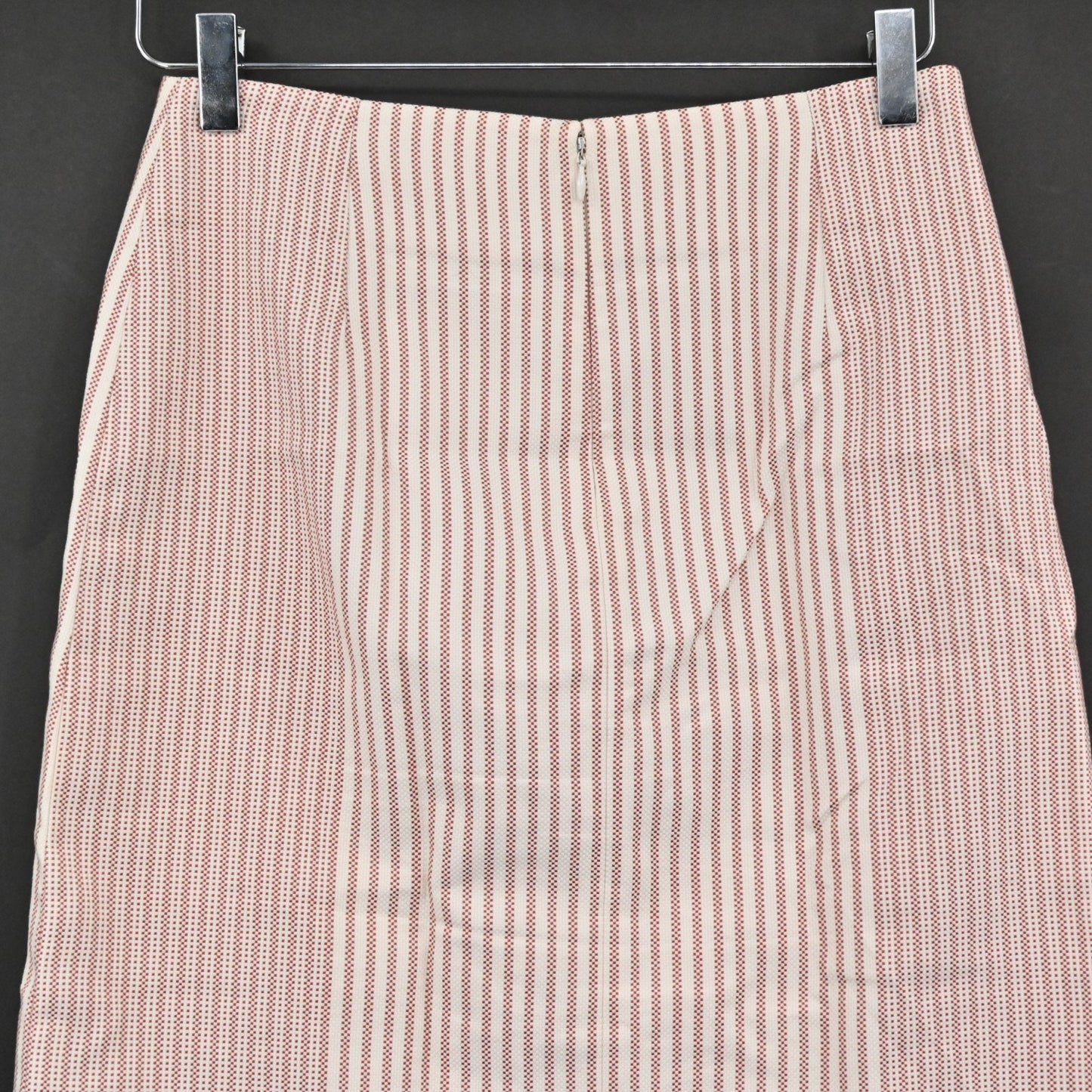 STELLA MCCARTNEY Cotton Pencil Skirt Size 38 Pink Stripe Micro Dot Corpcore