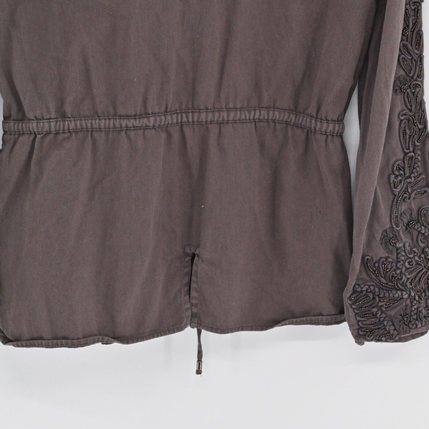 LOVE SAM by ANTHROPOLOGIE Jacket Womens Sz XS Travis Military Brown Embellished77252119