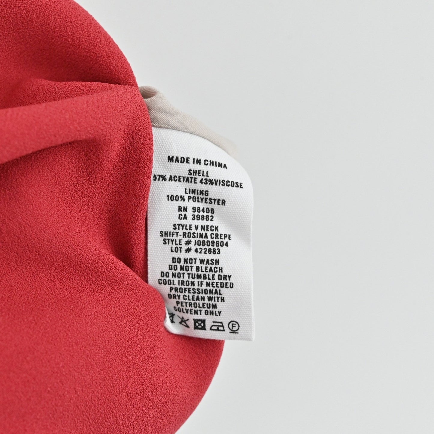 Theory Rosina Crepe Shift Dress Sleeveless Size 0 Red V Neck Career Date Night