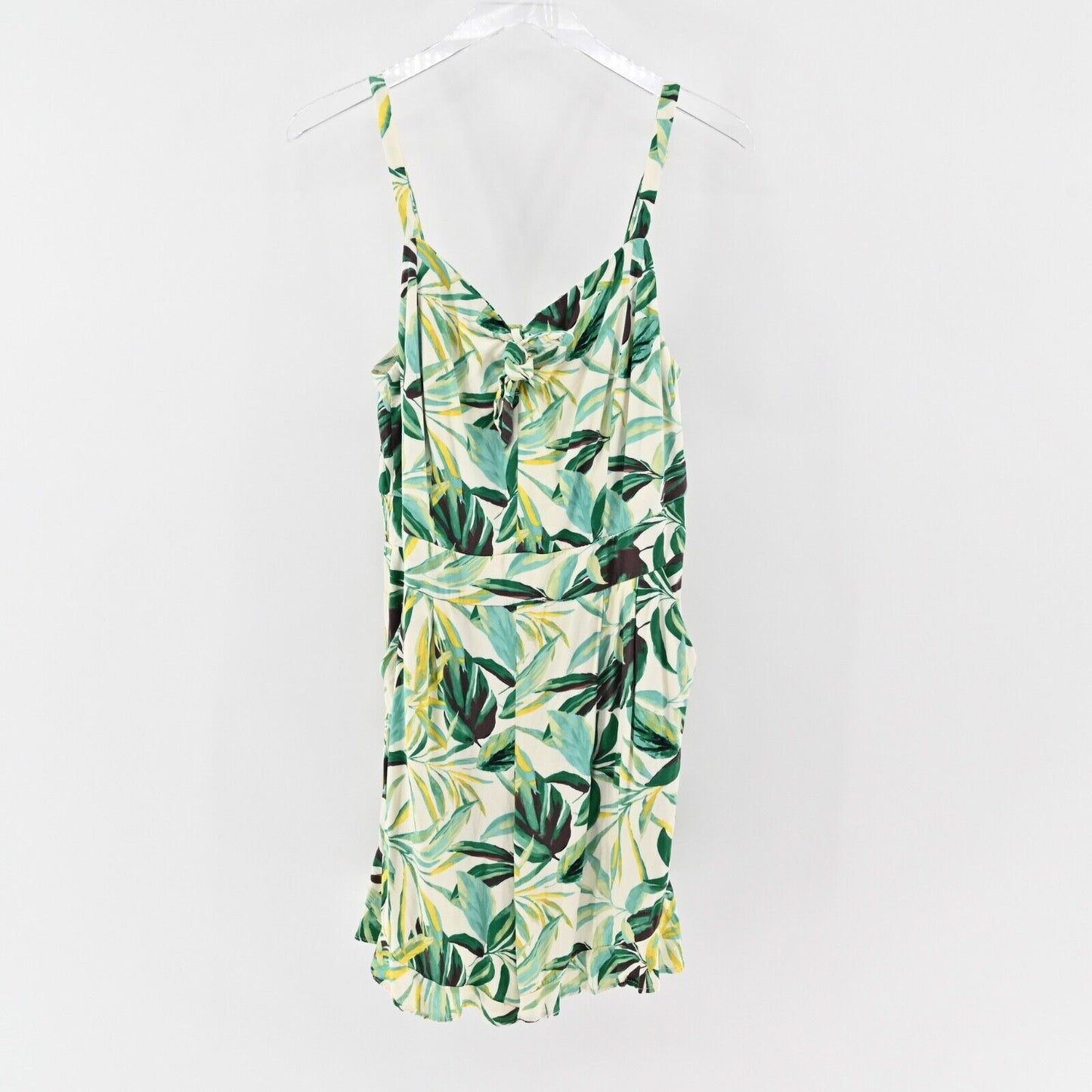 TORRID Romper Womens Size L Tropical Print Spaghetti Strap V Neck Ruffle Challis