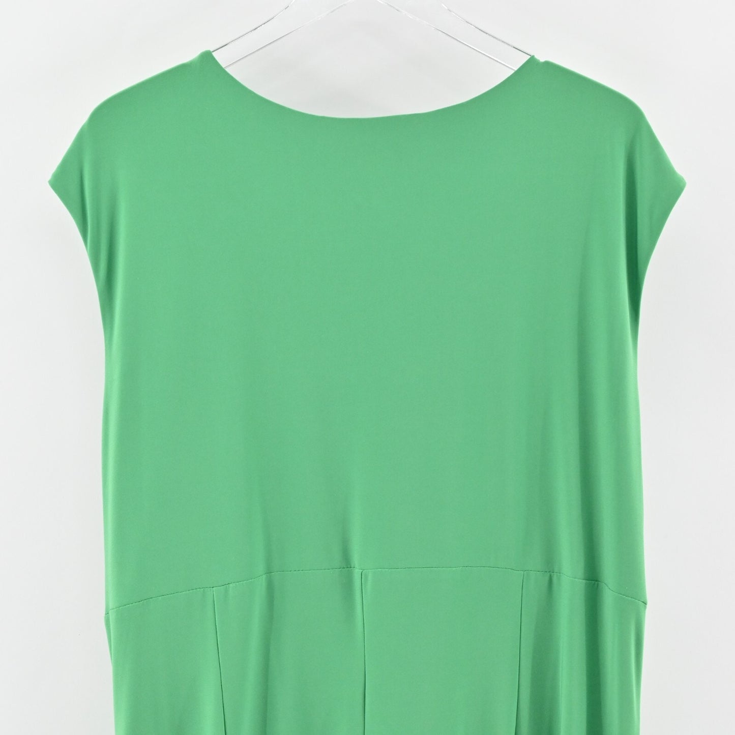 LAUREN RALPH LAUREN Dress Size 20W Solid Green VNeck Ruched Jersey Stretch LRL