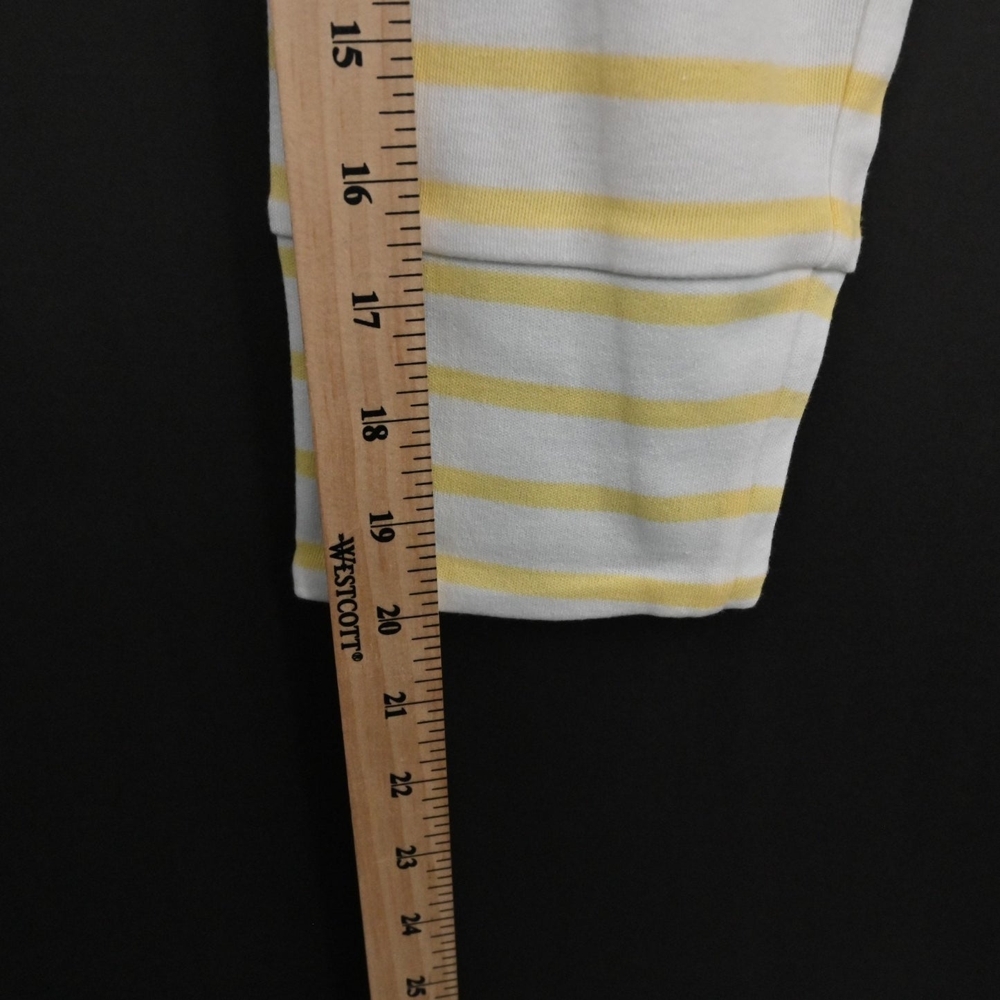 Quacker Factory Womens Sequin Butterfly Top Size S Yellow White Stripe Knit NEW