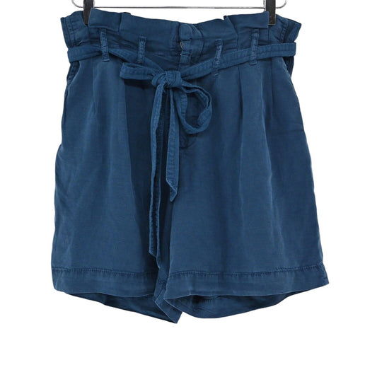 ANTHROPOLOGIE Shorts Womens Size 4 Blue Cotton Tie Paperbag Waist High Rise Rhys