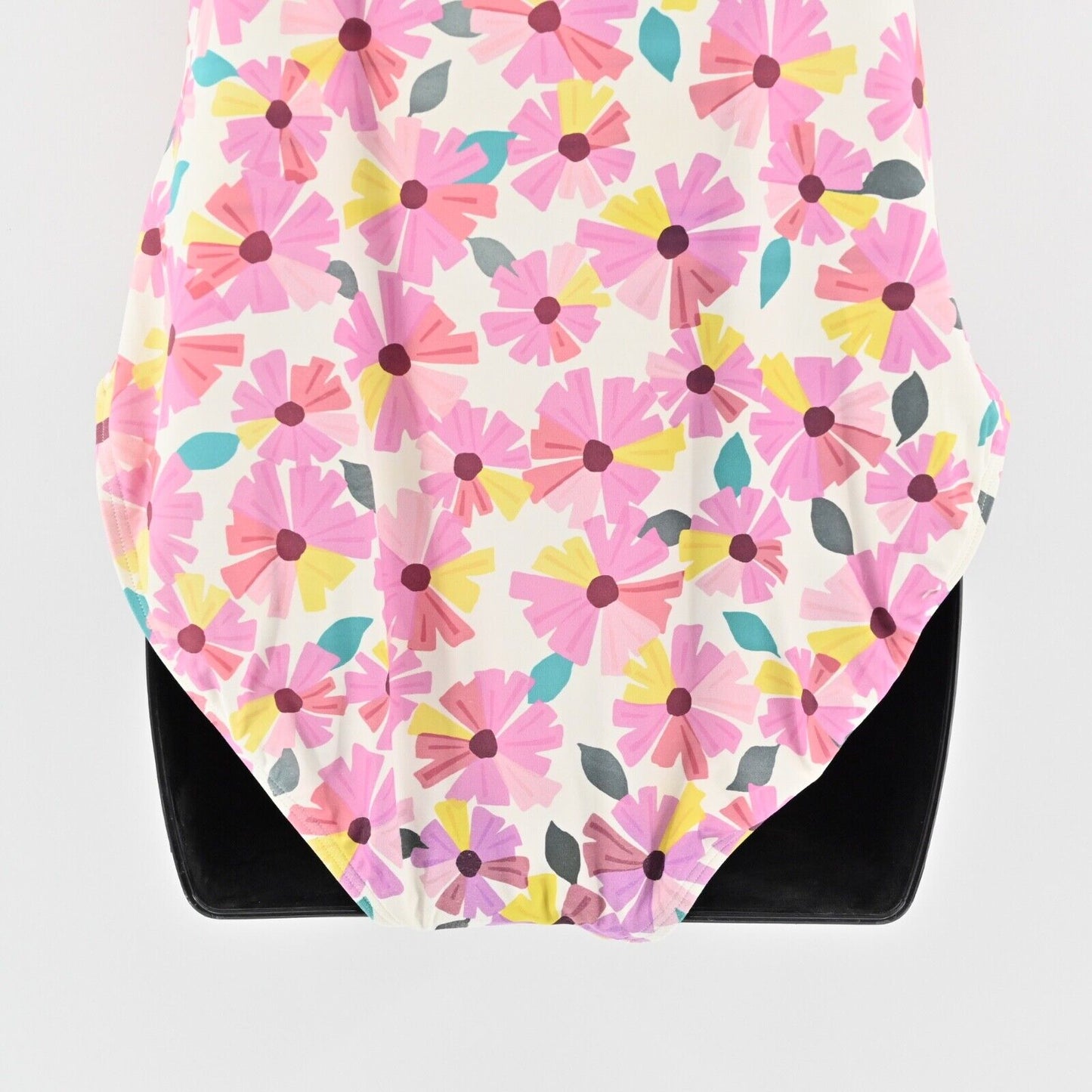 KATE SPADE Swimsuit Womens Sz L Pink Wallflower Ruched Spaghetti Strap One Piece