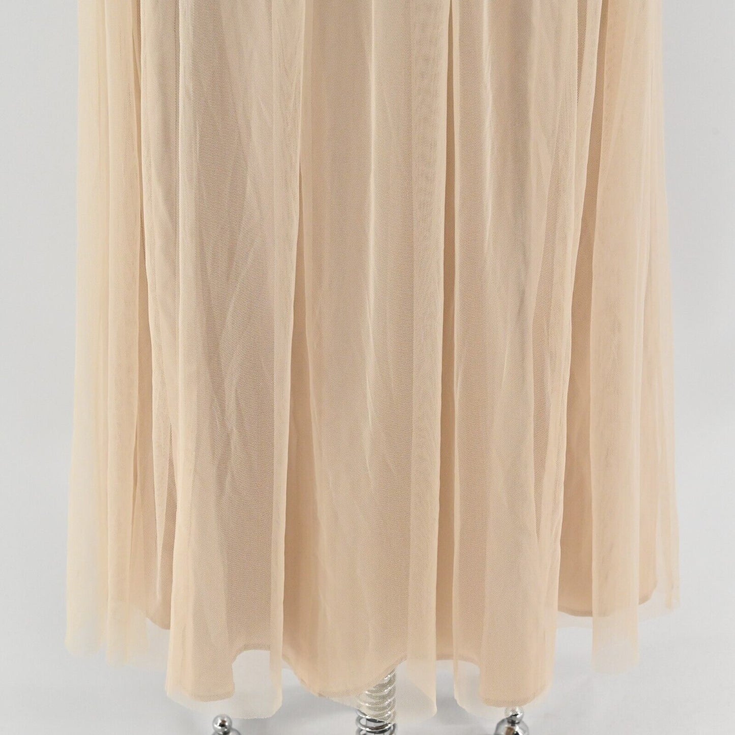 ANTHROPOLOGIE Dress Womens Size 0 Hitherto BHLDN Edith Gown Beige Ruched Maxi