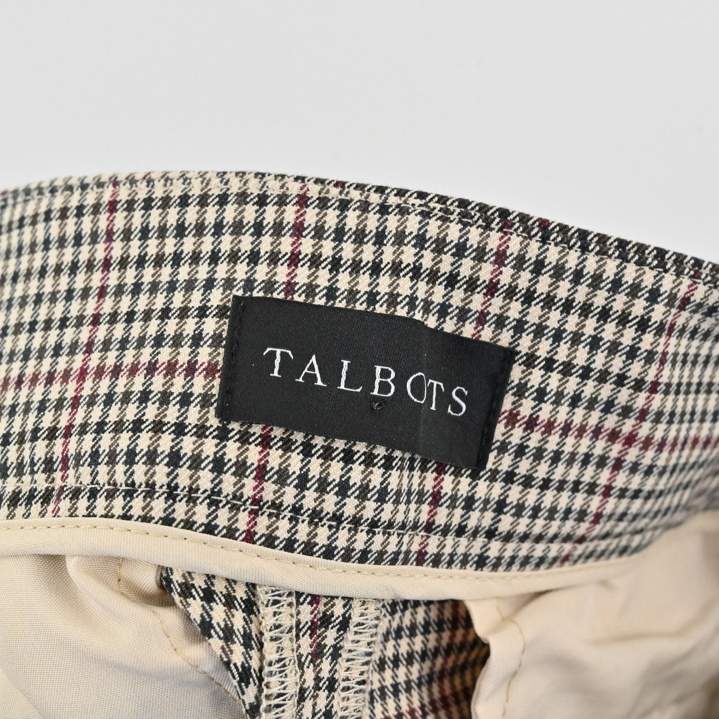 Talbots Womens Chatham Ankle Pants Size 6 Preppy Brown Beige Plaid Houndstooth