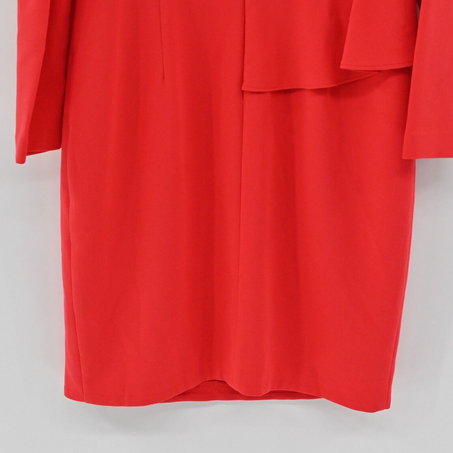 BLACK HALO Dress Womens Size 6 Tava Solid Red Ruffle Long Sleeve Mini Sheath