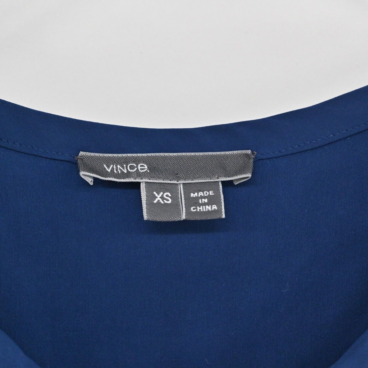 VINCE Dress Size XS Blue Cap Sleeve Drawstring Waist Shirt Capsule Quiet Luxury