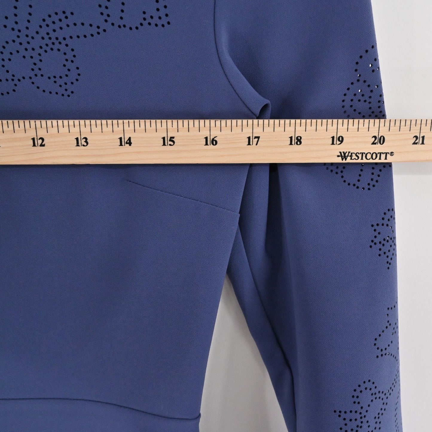 Parker Orlando Blue Dress Size 4 Perforated Detail Bell Sleeve ALine Mini