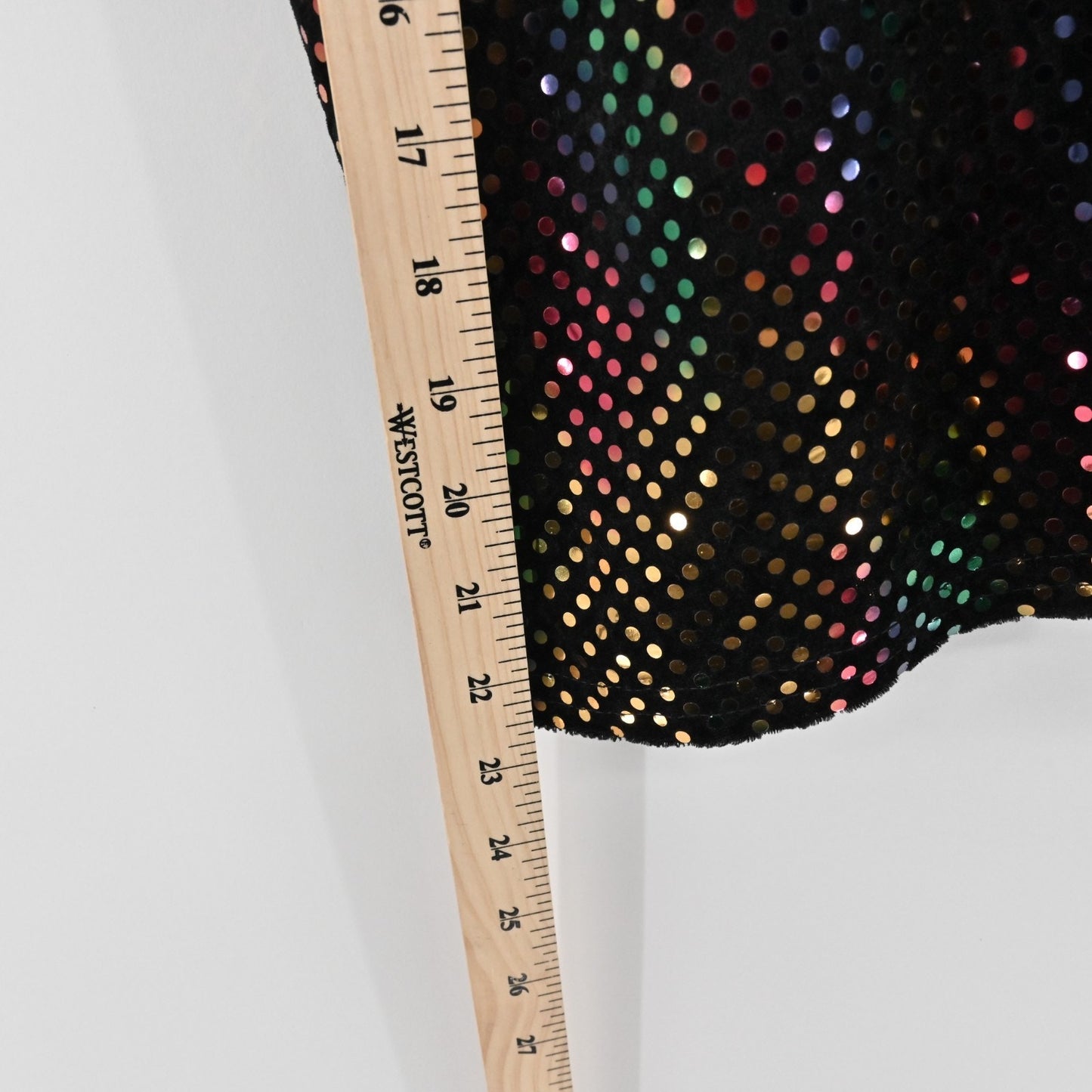 Vtg Kathie Lee Womens Rainbow Sequin Velvet Top Size M Black Retro Dopamine 80s