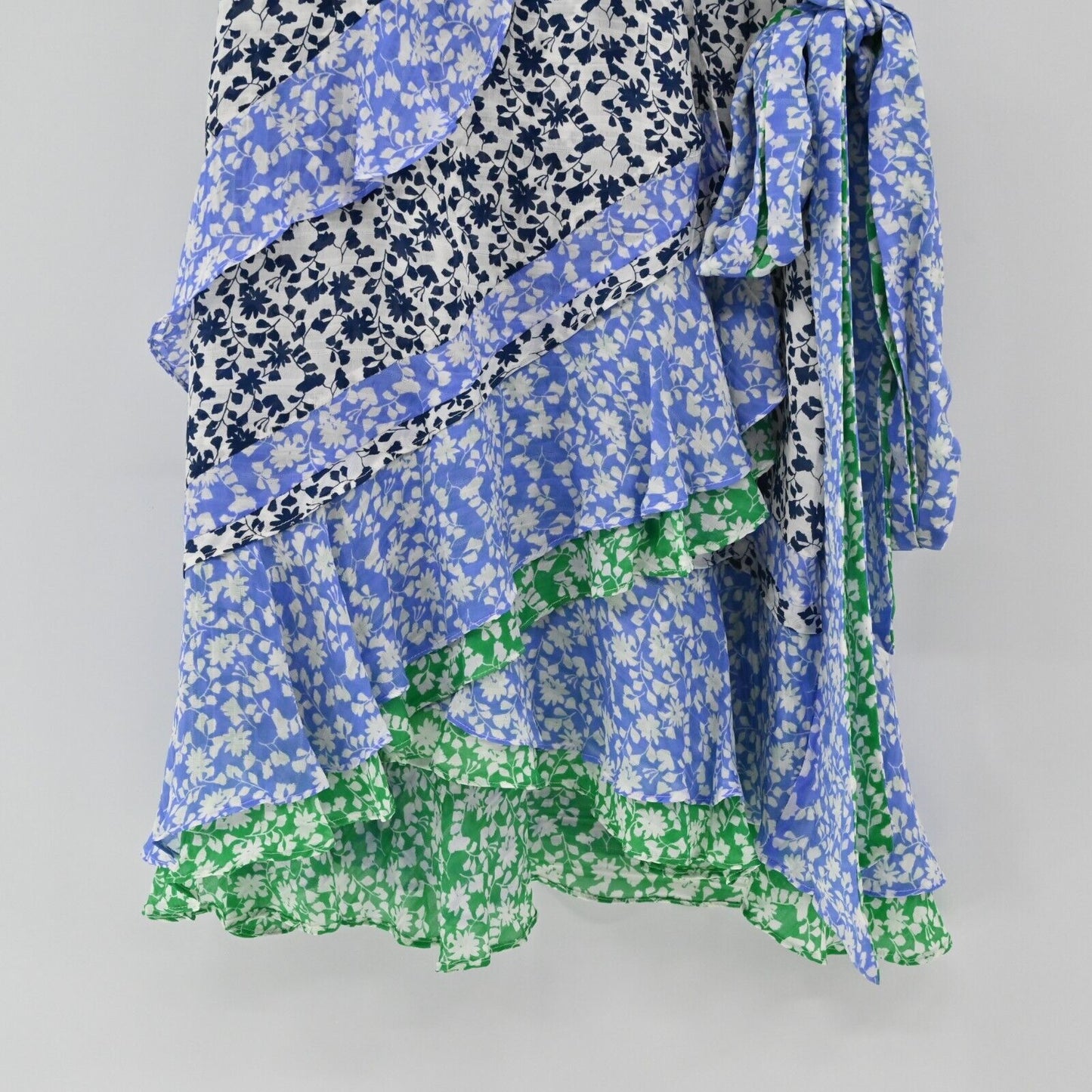 TAYNA TAYLOR Dress Womens Size 8 Bianka Revolve Belted Wrap Floral Ruffle Silk