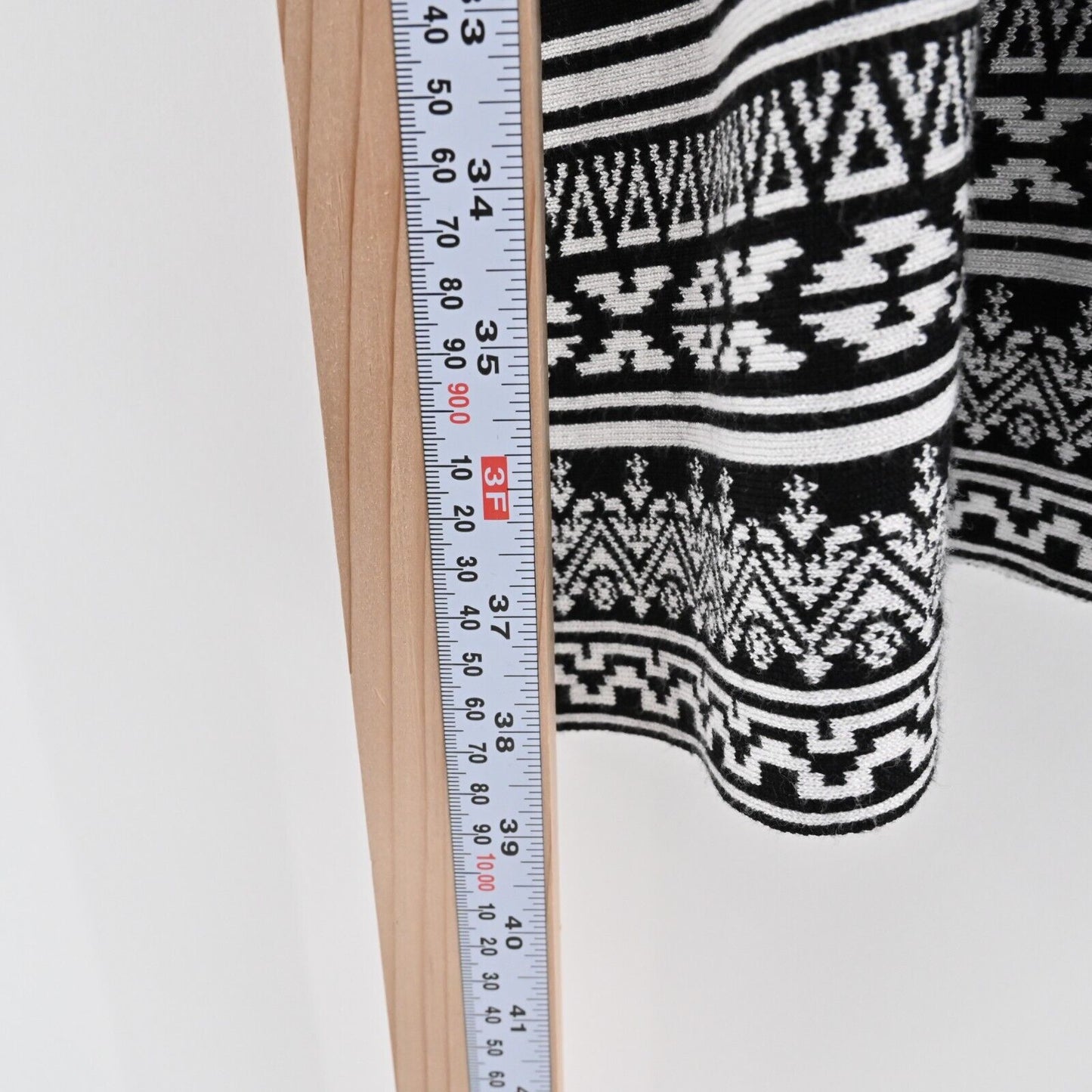 NINA LEONARD Dress Size XL Fit Flare Sweater Mini Black White Trim Scoop Neck