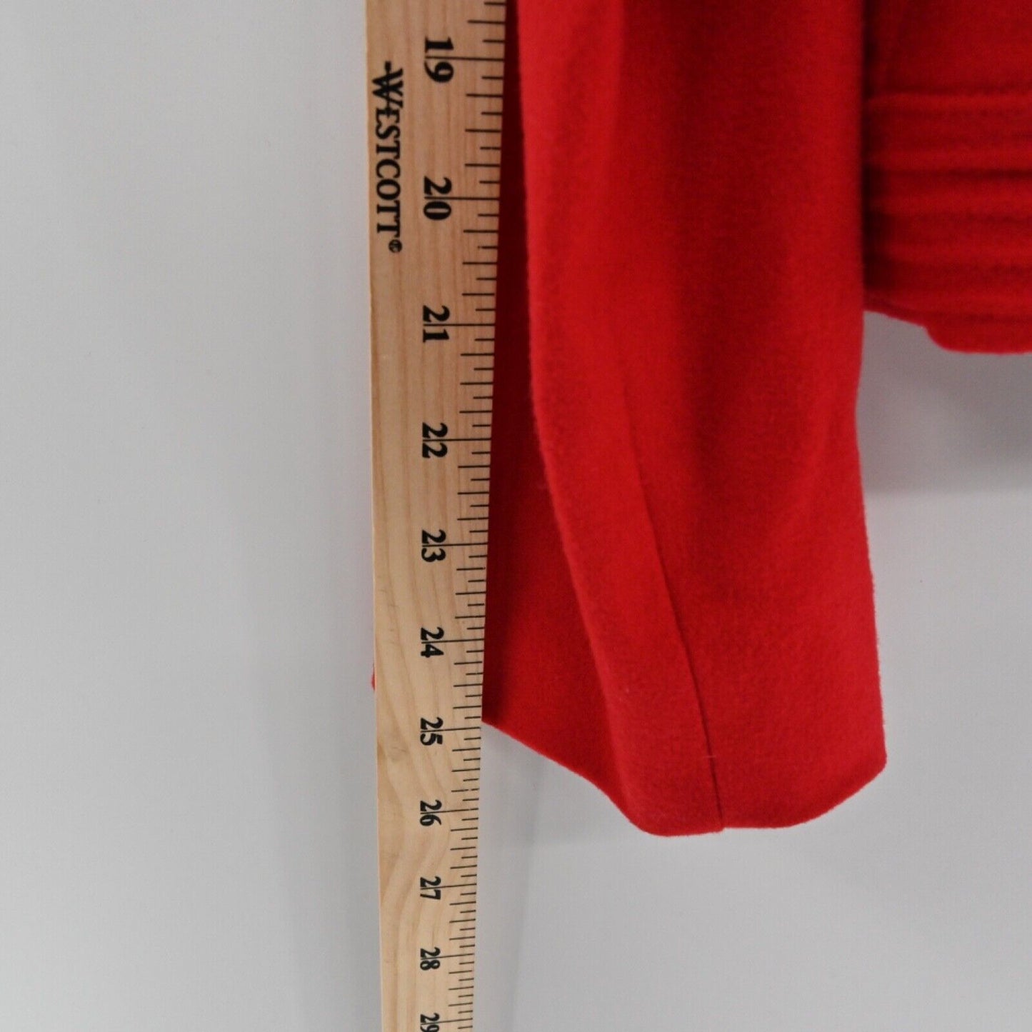 Vtg ELLEN TRACY Jacket Womens Size 10 Red Wool Blend Drape Open Front Career 00s