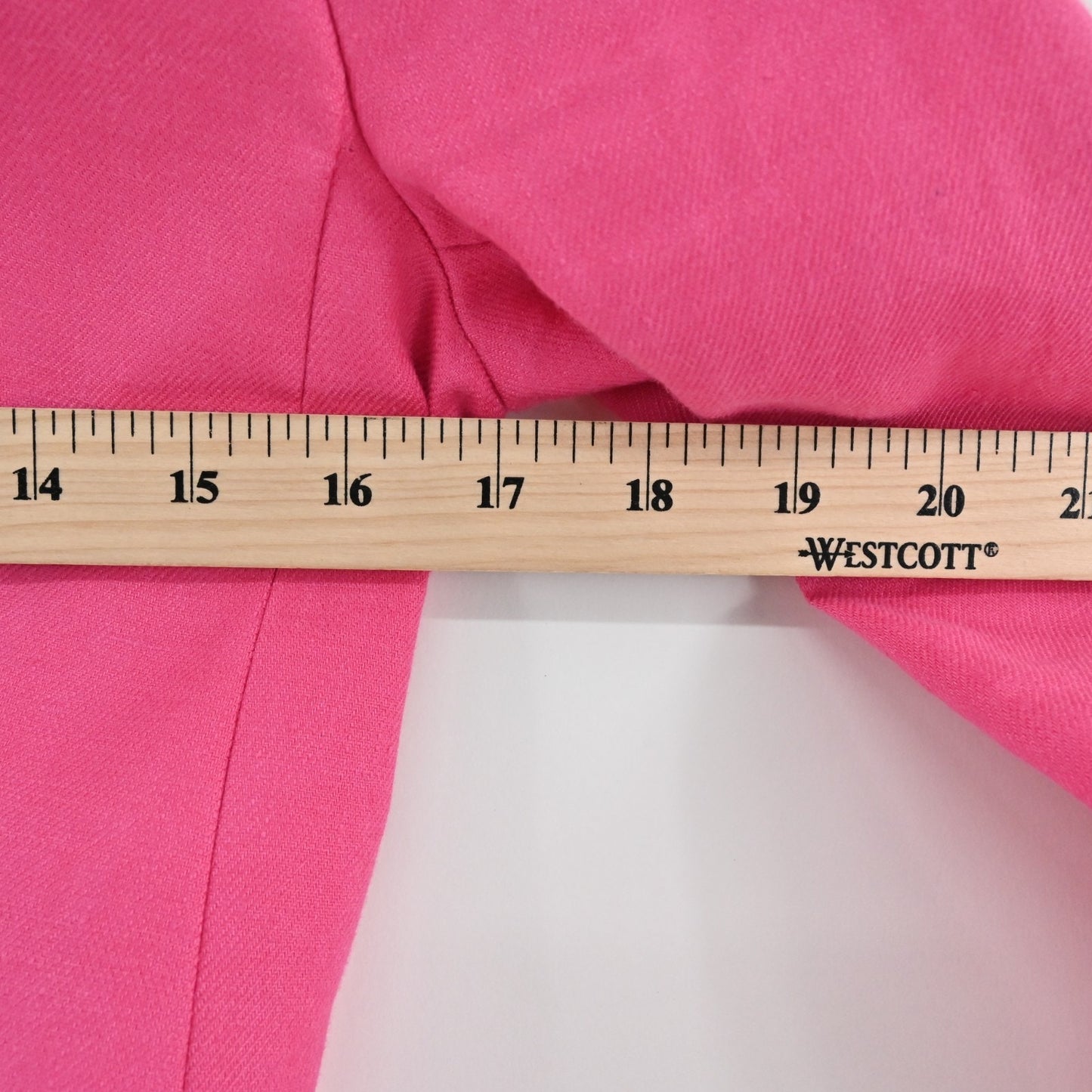 J Crew Womens Going Out Blazer Size 00 Pink Stretch Linen Preppy Barbie AI253