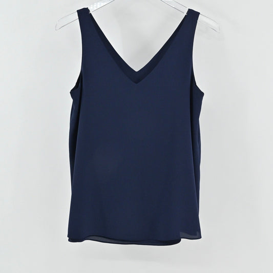 Lilly Pulitzer Womens Florin Straight Hem Top Size S Navy Blue Sleeveless Blouse