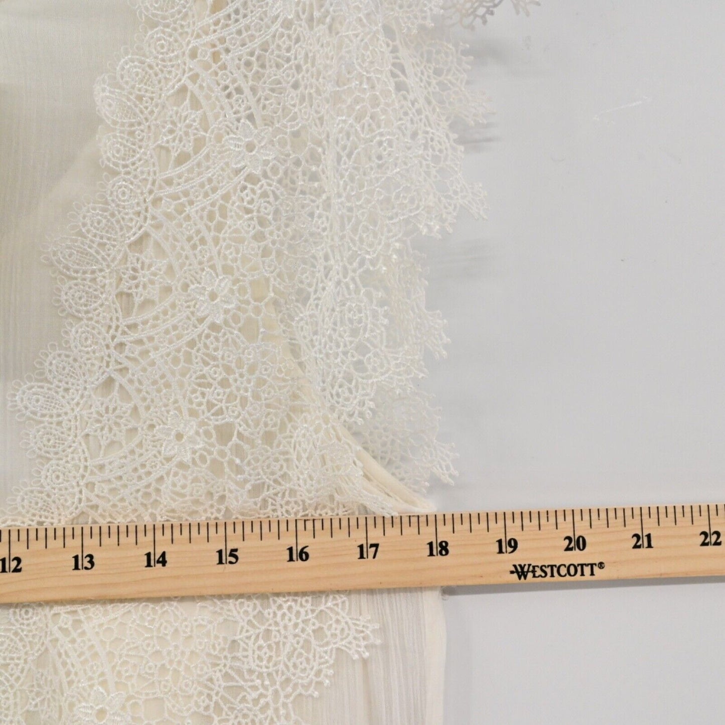 SUNDANCE Dress Womens Size 10 Ivory Floral Lace Ruffle Flutter Sleeve Maxi NEW