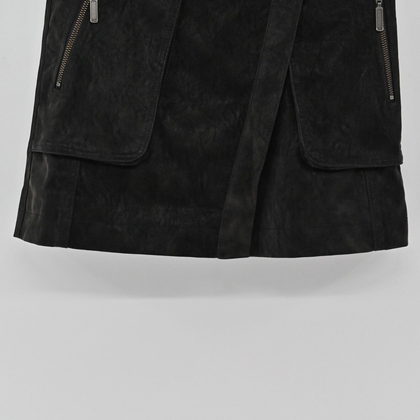 FREE PEOPLE Skirt Womens Size 0 Carson Faux Leather Utility Cargo Mini Black
