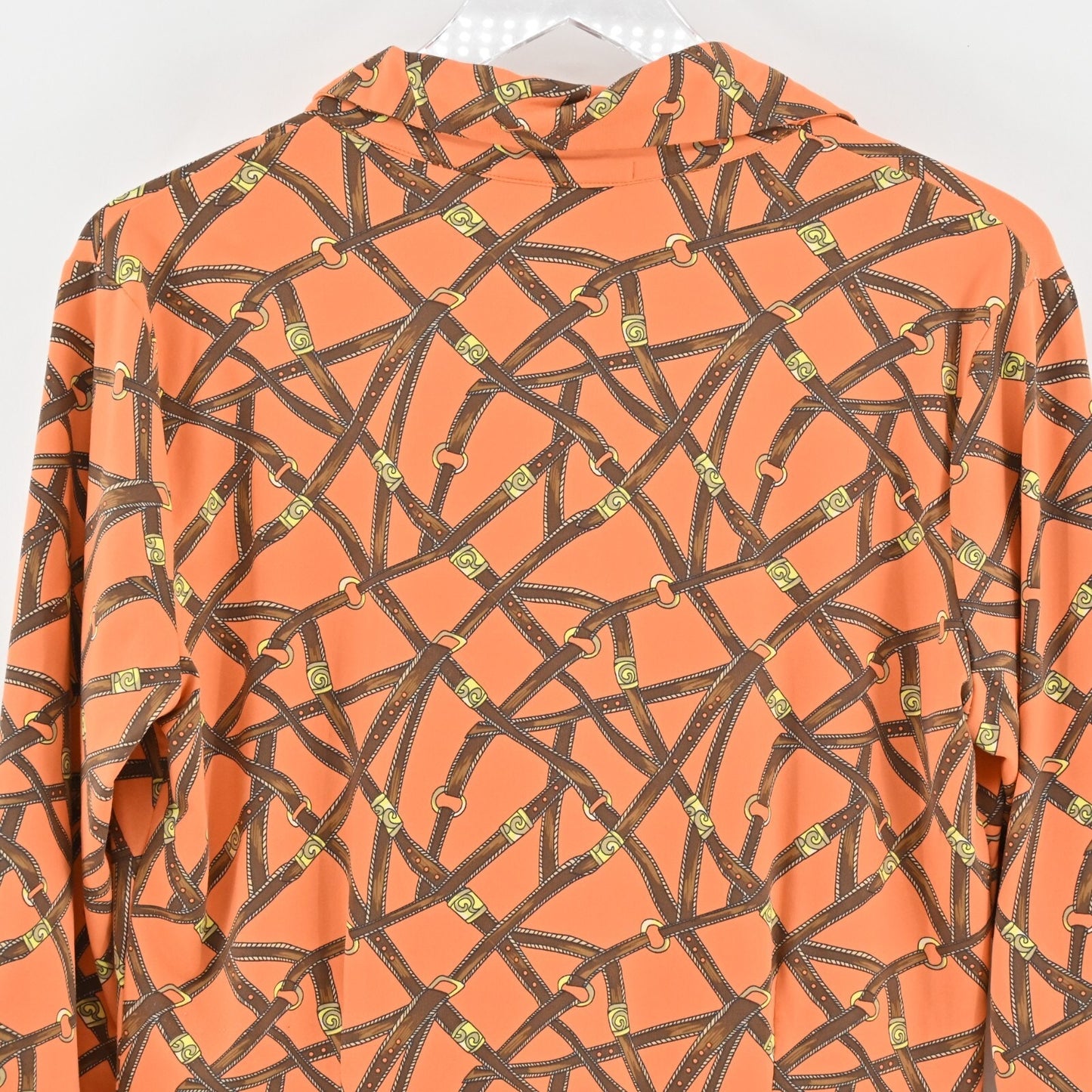 BARBARA GERWIT Bridle Dress Size L Orange Brown Belt Western Equestrian Shift