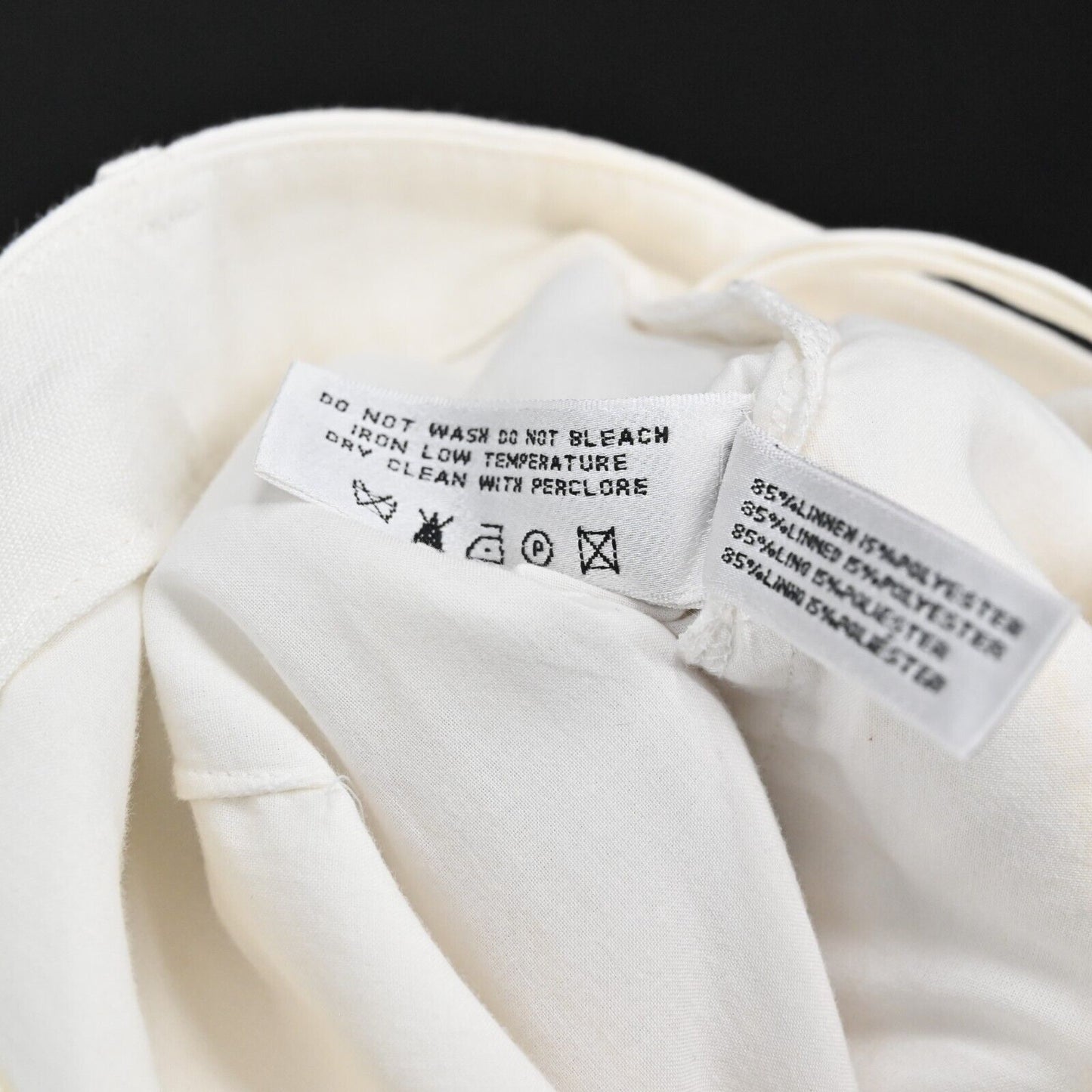 RALPH LAUREN Black Label Pants Womens Sz 6 White Linen Blend Cropped Wide Leg