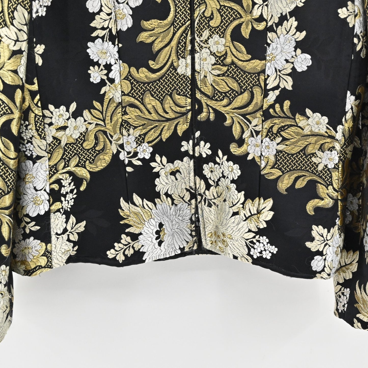 Vtg CHRISTIAN RUPERTO Jacquard Jacket Womens Size XL Embroidered Floral Brocade