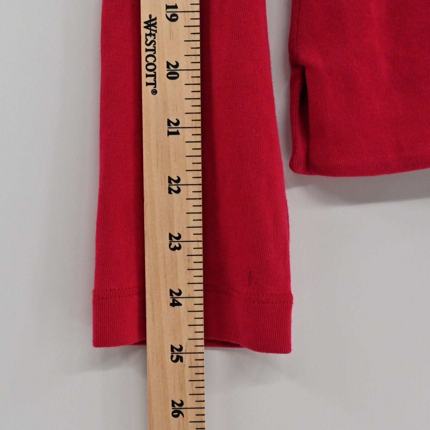 Vtg ARMANI EXCHANGE Top Womens Size M Red Long Sleeve Spellout Cotton Holiday