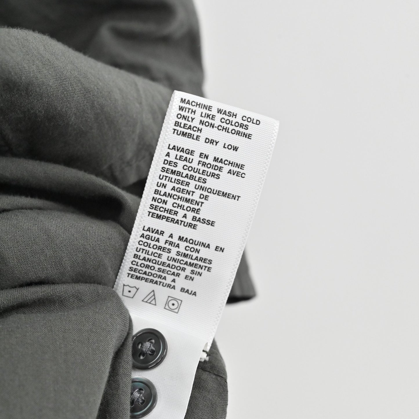 James Perse Gray Shirt Dress Size L Long Sleeve Mandarin Collar Button Lagenlook