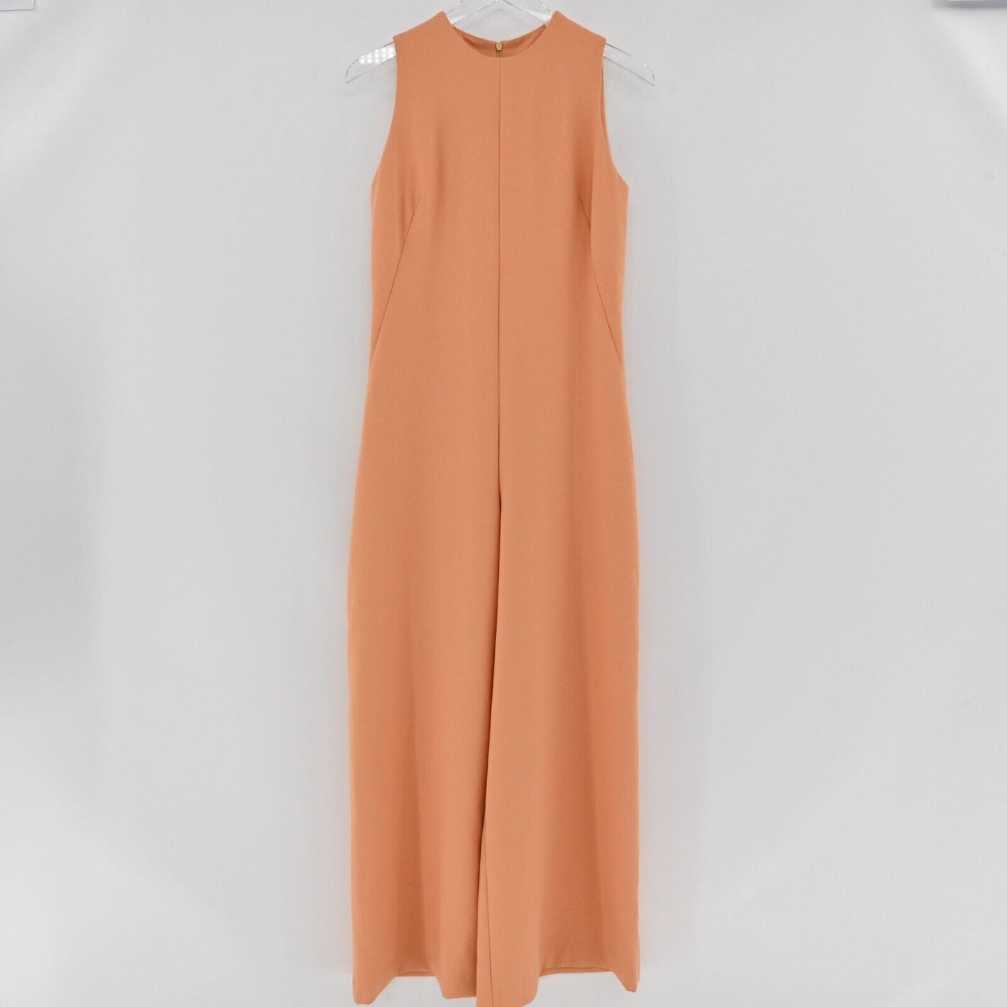 Vintage Jumpsuit Womens Size M Wide Leg Sleeveless Solid Orange Chic Playsuit