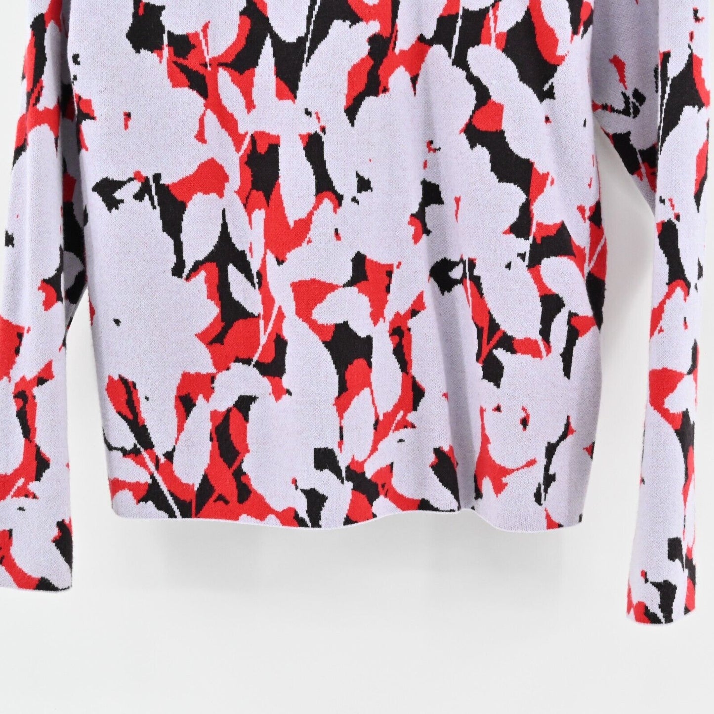 ANTHROPOLOGIE Sweater Womens Size S Lizzie Mock Neck Floral Knit Long Sleeve Top