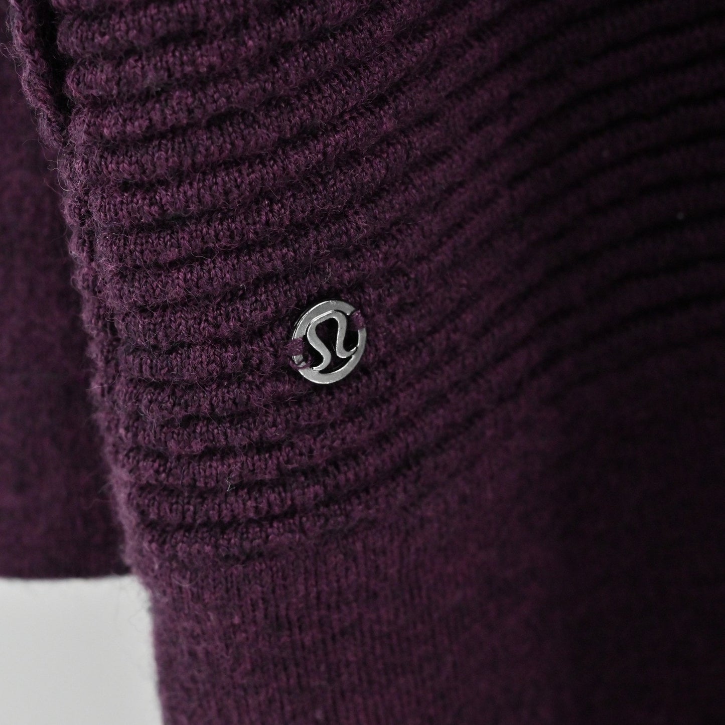 Lululemon Womens Sit In Lotus Wrap II Cardigan Size 10 Heathered Plum Ribbed