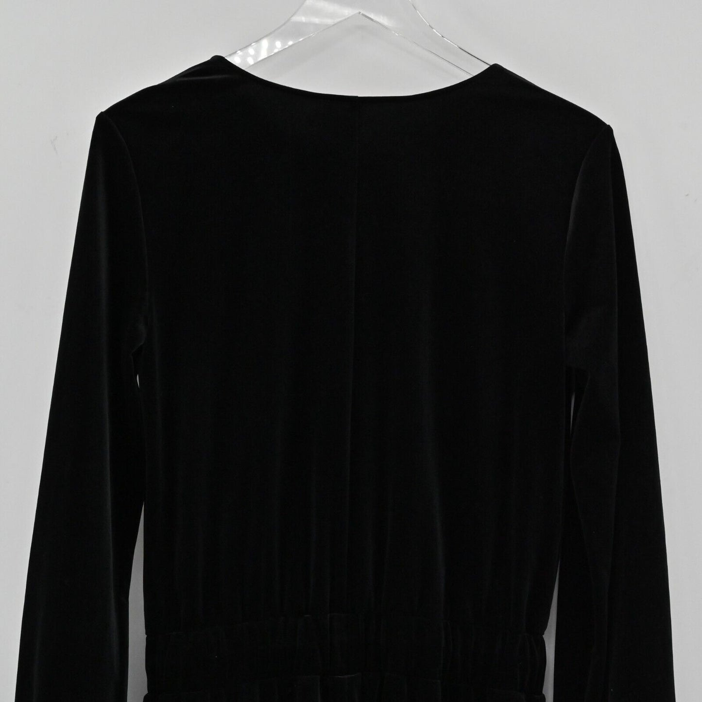 N PHILANTHROPY Jumpsuit Womens Sz S Velour Viper in Black Cat Surplice Neckline