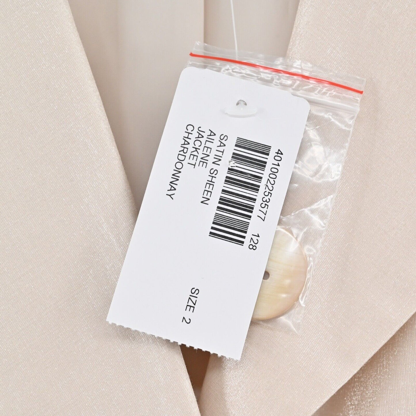 CHICOS Jacket Womens Size L Beige Metallic Cotton Blend Button Front Ailene NEW