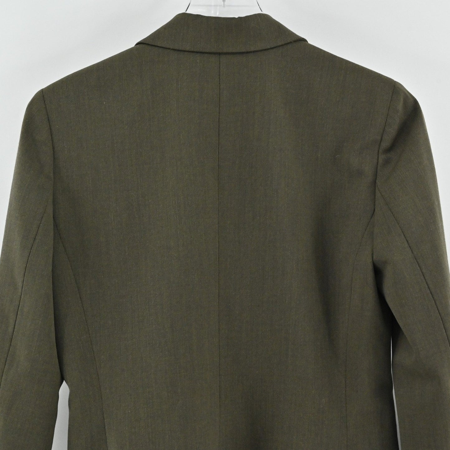 Vtg Ralph Lauren Womens Wool Olive Green Blazer Size 4 Button Front Jacket LRL