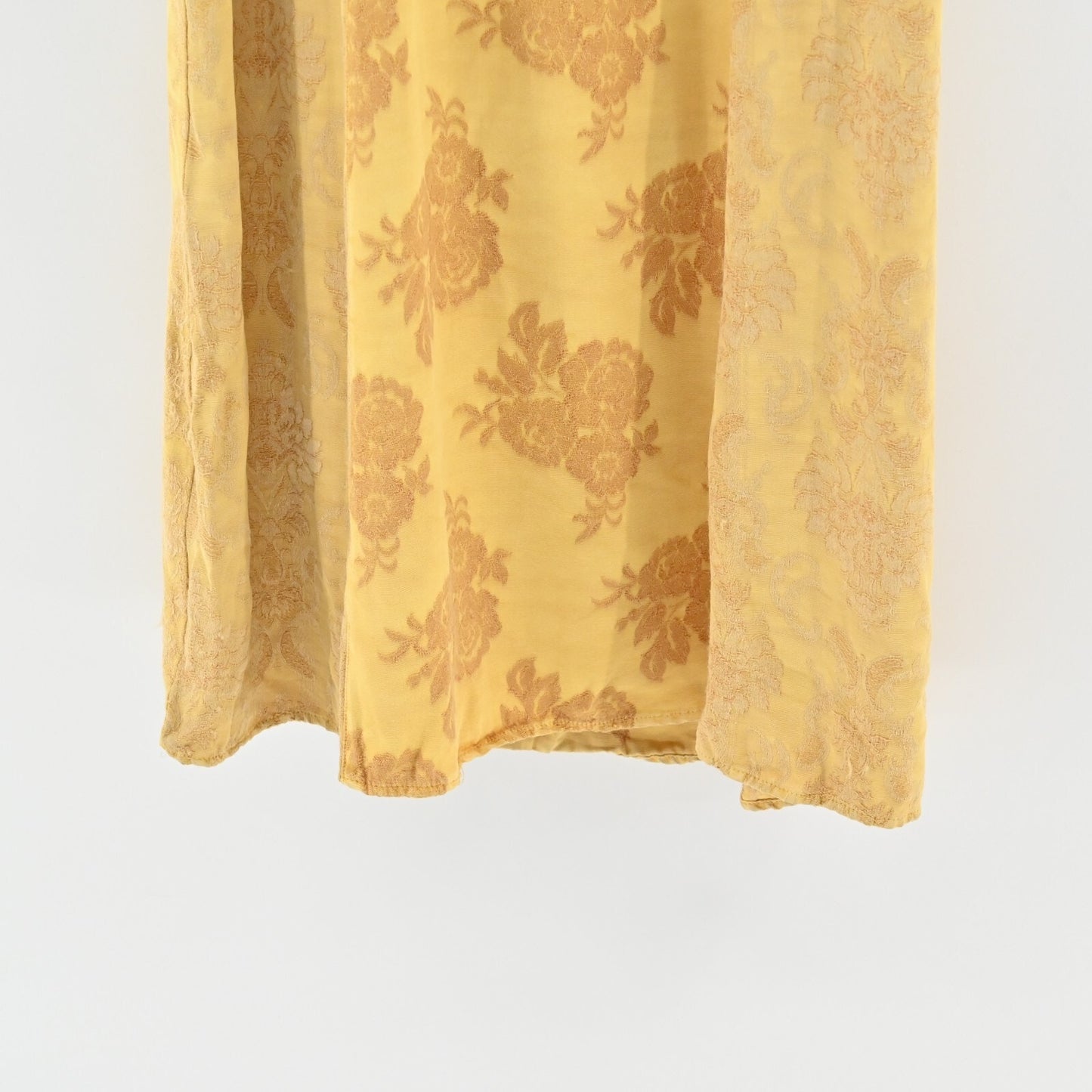 CITRON Bohemian Dress Size M Mixed Print Jacquard Sleeveless Yellow Maxi Shift