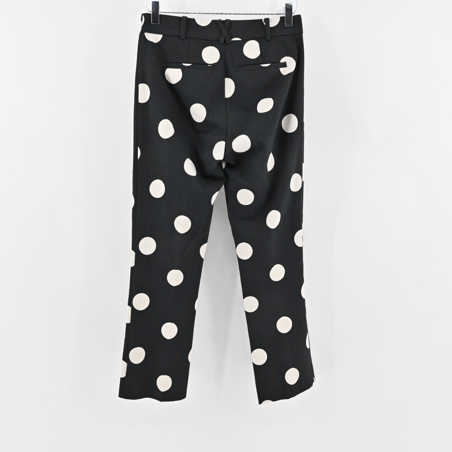 ANTHROPOLOGIE Pants Womens Size 2 Polka Dot Black Essential Skinny Kick Flare
