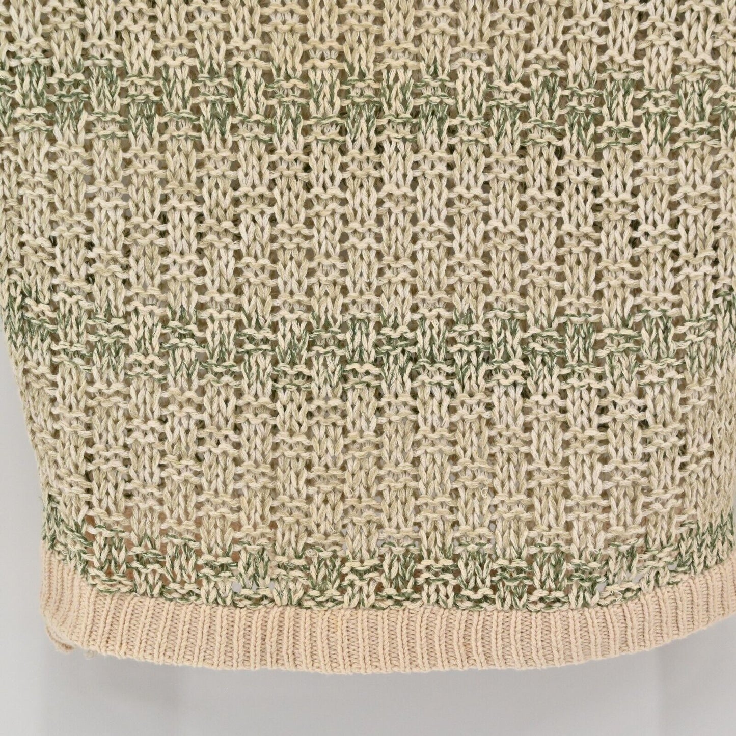 FREE PEOPLE Sweater Womens Size XS Long Sleeve Knit Beige Green Stripe Top Boho