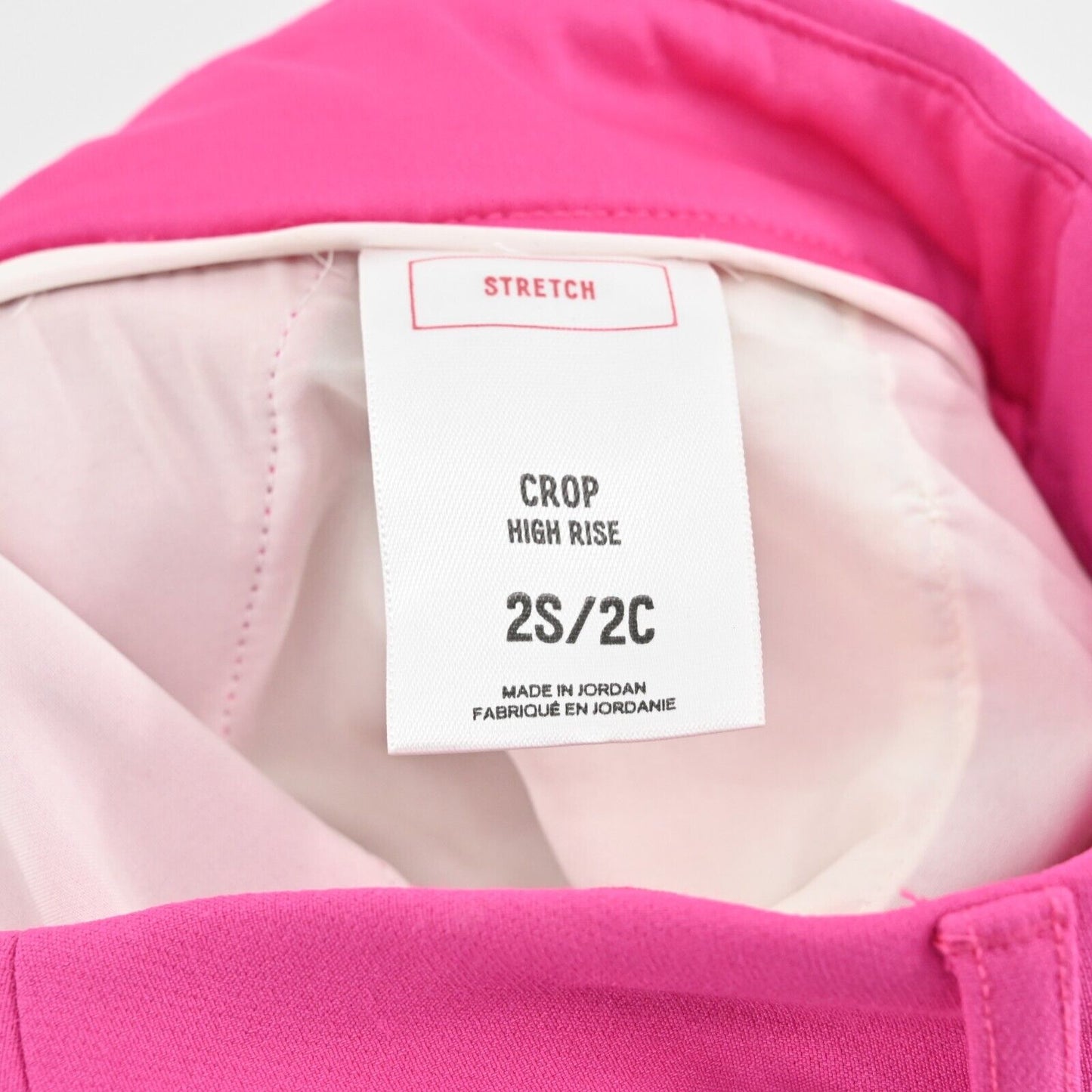 EXPRESS Pants Womens Sz 2S Solid Hot Pink Stretch Crop High Rise Pockets Office