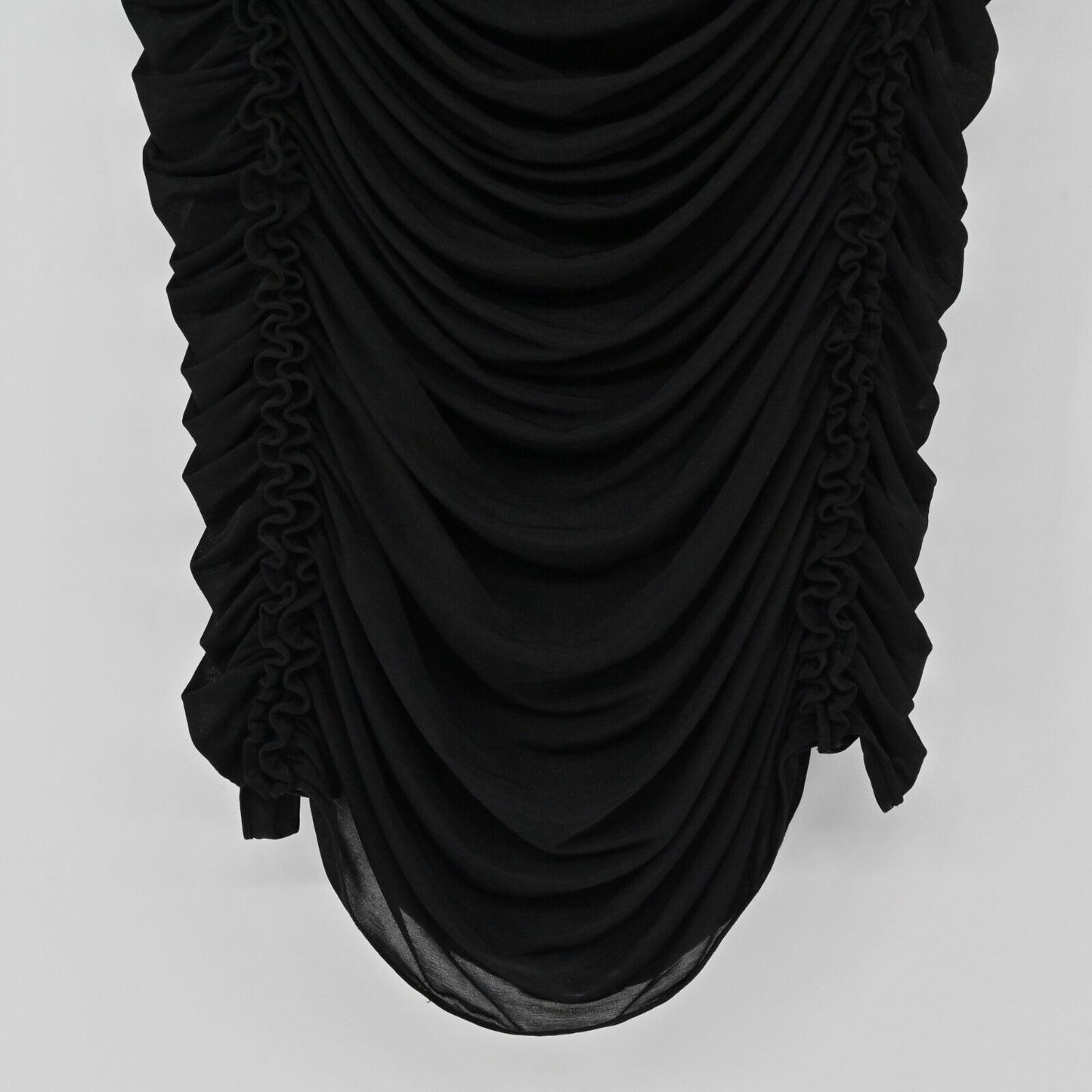 KOBI HALPERIN Top Womens Size M Sariyah Shirred Sleeveless Black Stretch Ruffled