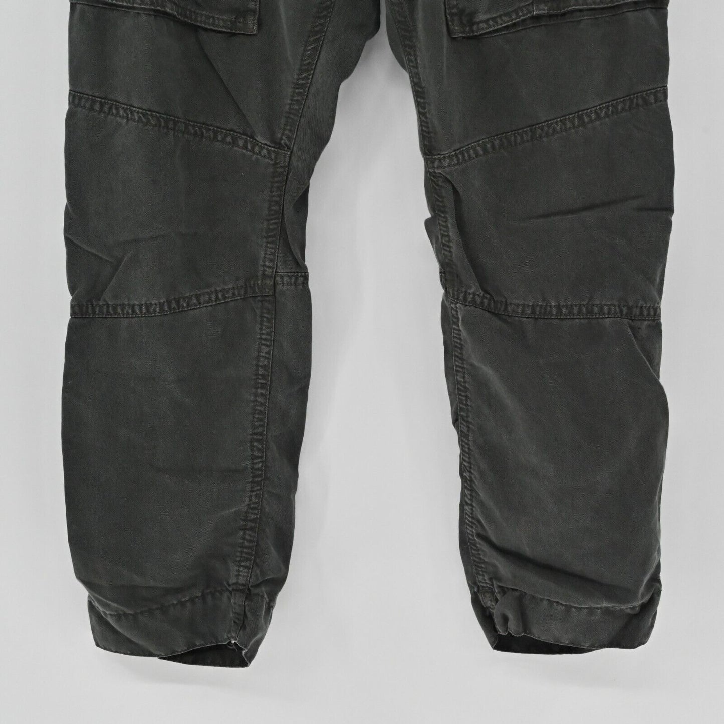 THE KOOPLES Jeans Womens Sz M Dark Olive Slim-Leg Cropped Utility Pants Pockets