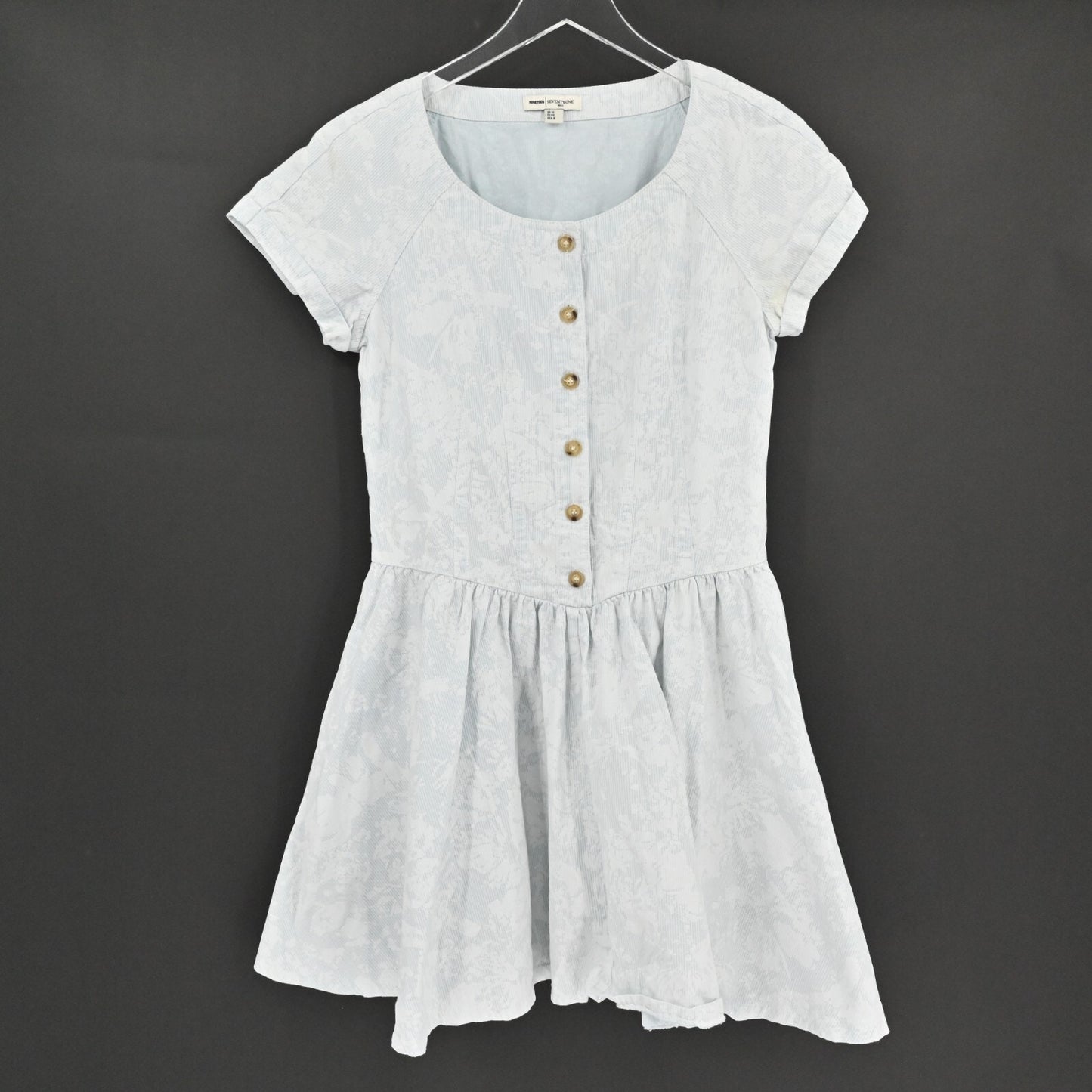 REISS Womens Hickory Stripe Floral Dress Sz 8 Drop Waist Coastal Cowgirl Western