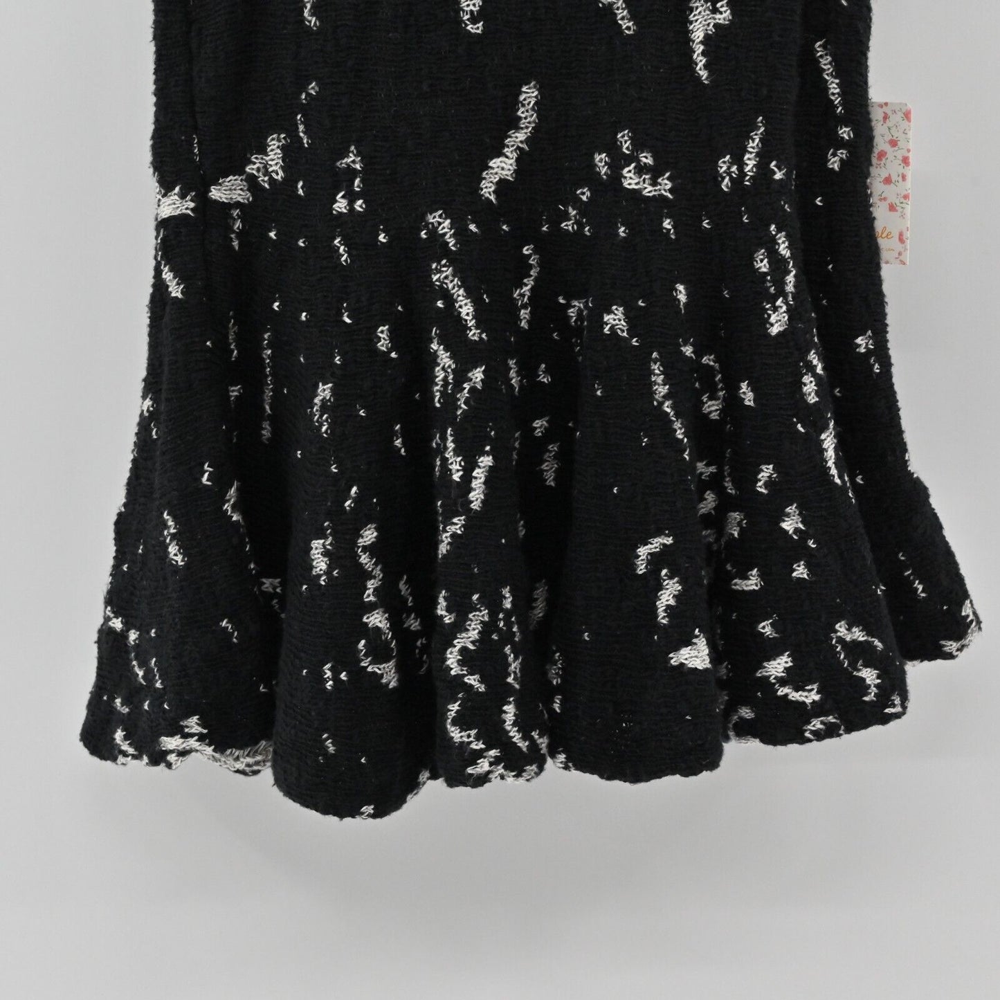 FREE PEOPLE Sweater Tank Womens Size S Side by Side Peplum Knit Black Combo Boho