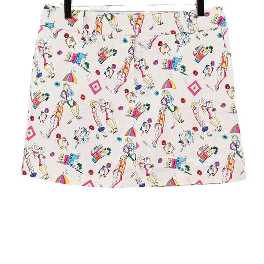 Vtg Skirt Womens Size 8 Downtown Ladies Print Multicolor Mini Pockets ATTYRE