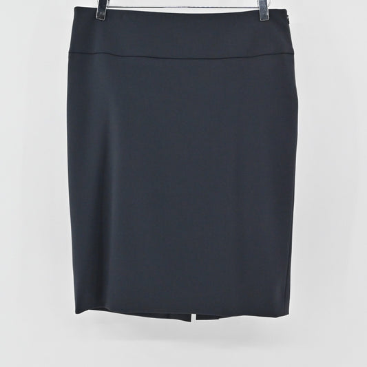 PESERICO SIGN Wool Skirt Size 46 Slate Blue Stretch Short Pencil Career Luxury