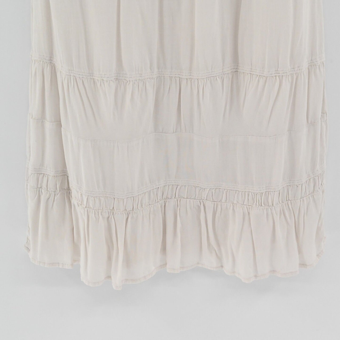 JAMES PERSE Dress Womens Sz XS Standard Pleated Ivory Short Sleeve Shift Viscose