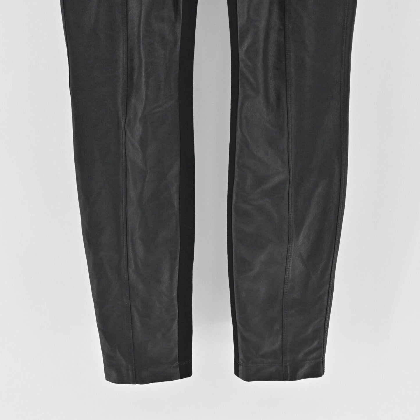 BCBGMAXAZRIA Pants Womens Size XS Black Faux Leather Pull On Skinny Leg Cargo