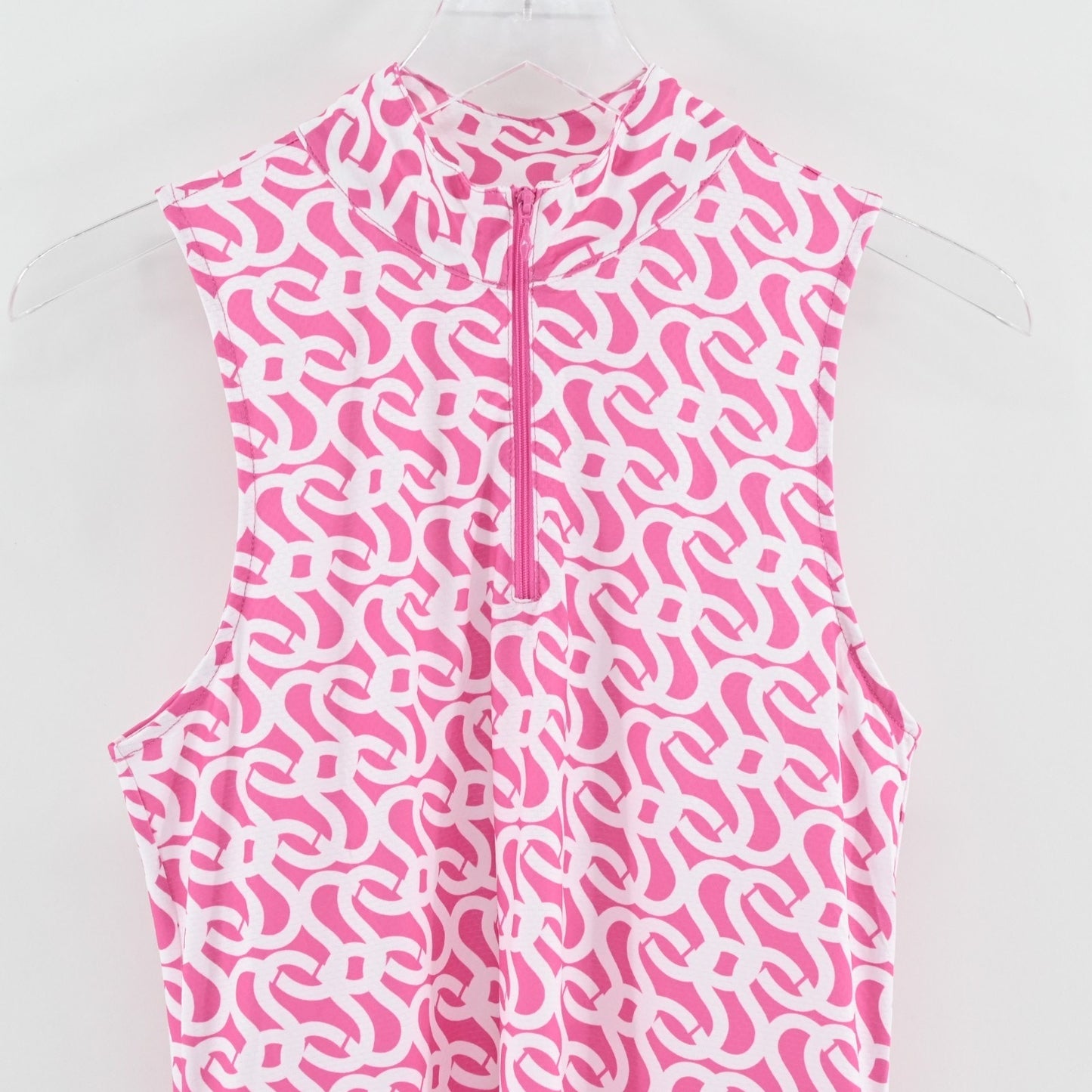 Gottex Studio Geo Pink Sleeveless Dress Size M Athletic Pickleball Tennis Golf