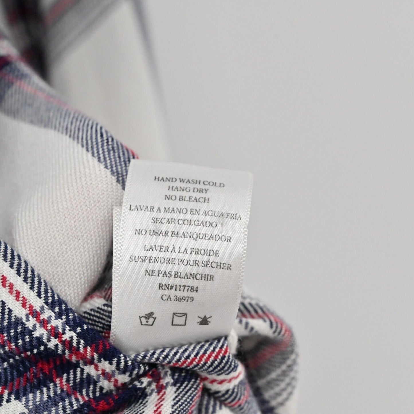 RAILS Top Womens Sz XS Hunter Button Down Plaid White Scarlet Long Sleeve Blouse