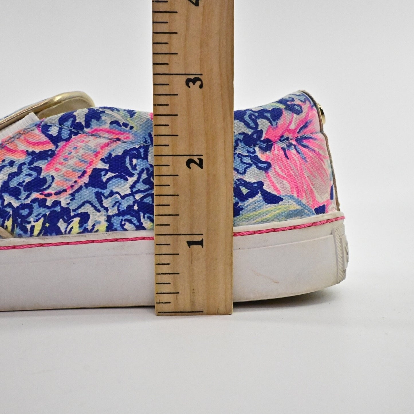LILLY PULITZER Womens Julie Sneaker Size 9 Blue Lapis Bloom Print Slip On Preppy