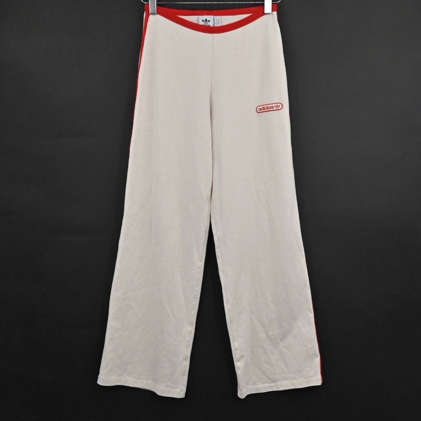 ADIDAS Originals Resort Wide Leg Trousers Womens XS Trefoil Track Pants Red Logo
