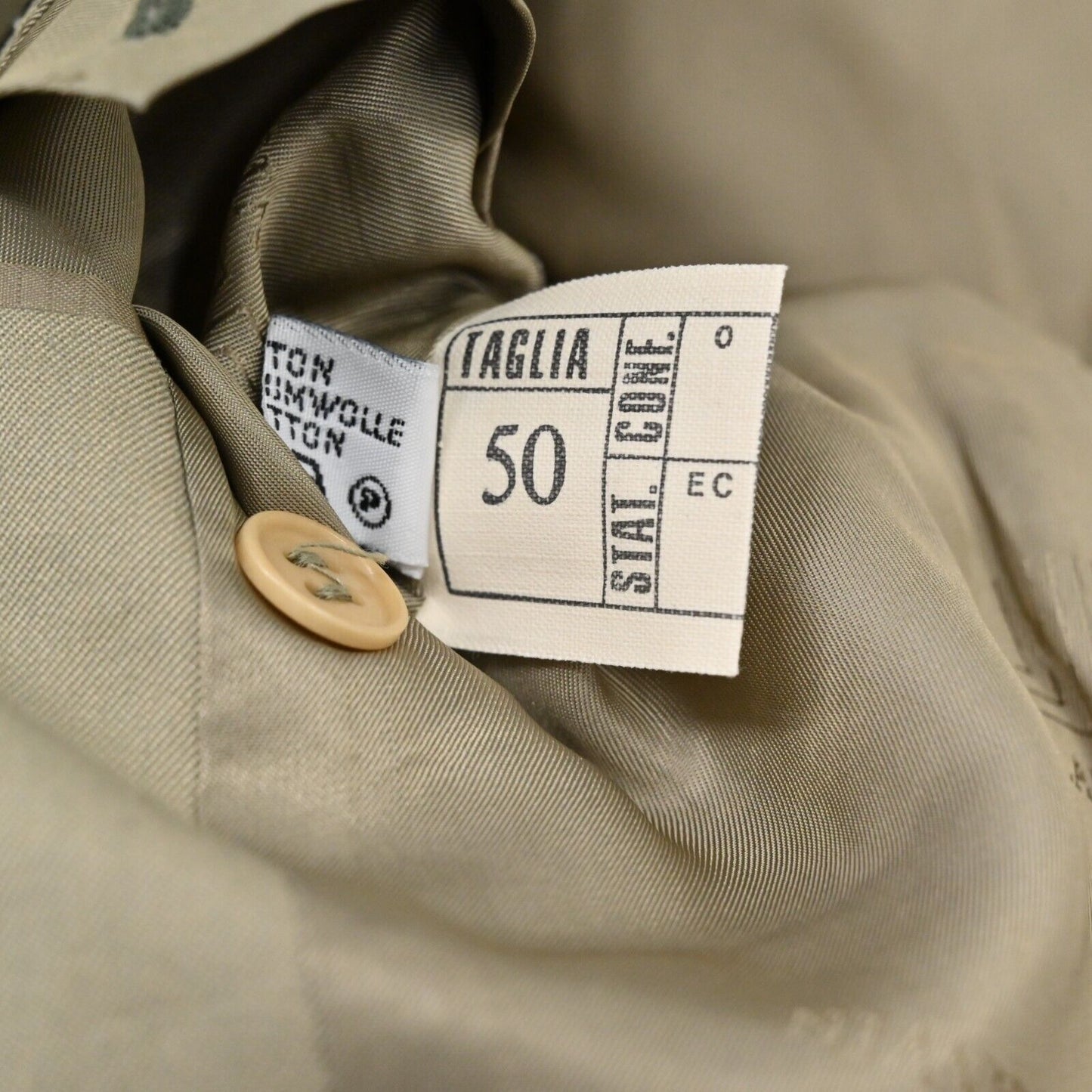 Vtg LANVIN Blazer Mens Size 50 Beige Single Breasted Sports Coat 2 Button Jacket
