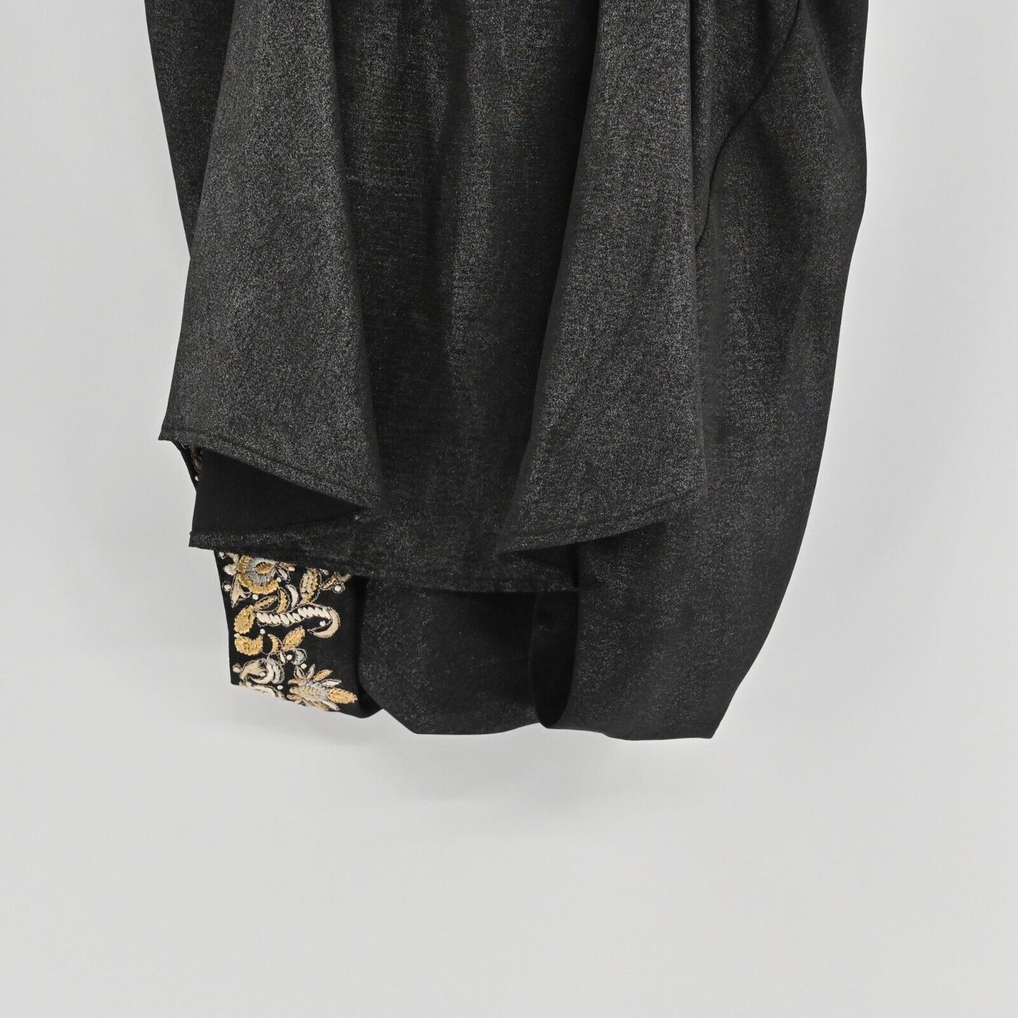 ANTHROPOLOGIE Womens Sz S Love Sam Cami Top Black Semi Sheer Embroidered Boho